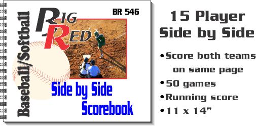 15 Player Side by Side Scorebook