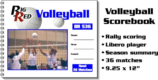 36 Match Volleyball Scorebook